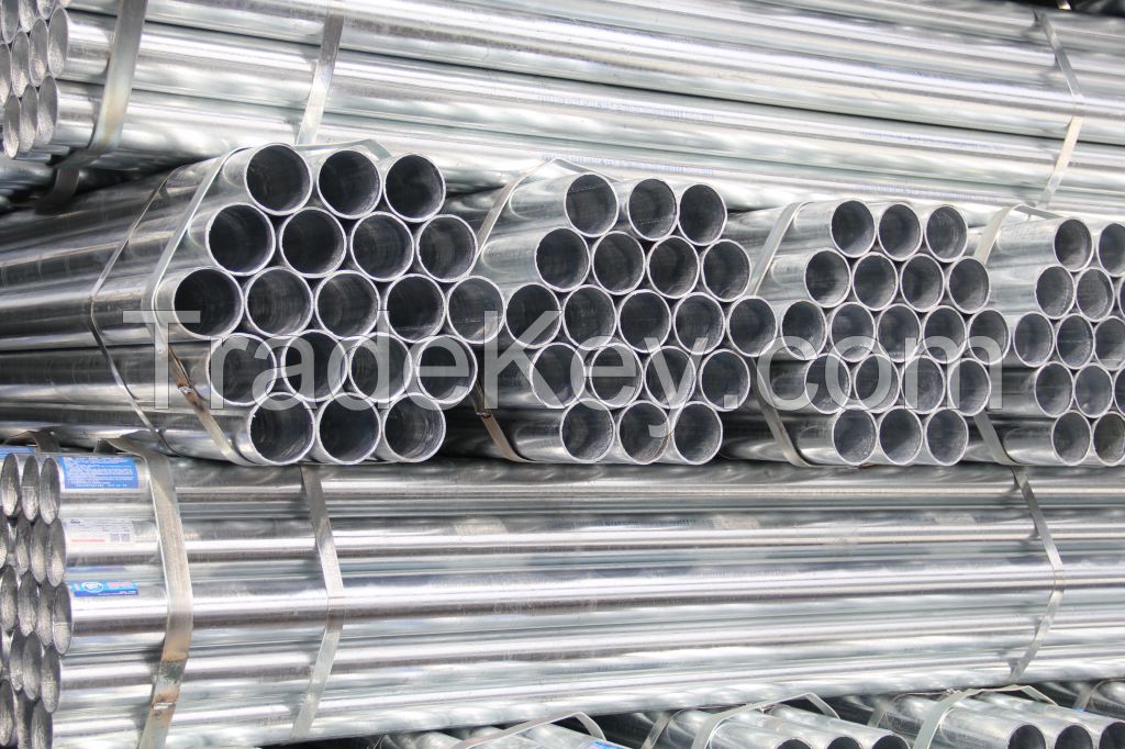 BS 1387 ,ASTMA 53 galvanized ERW steel pipes 