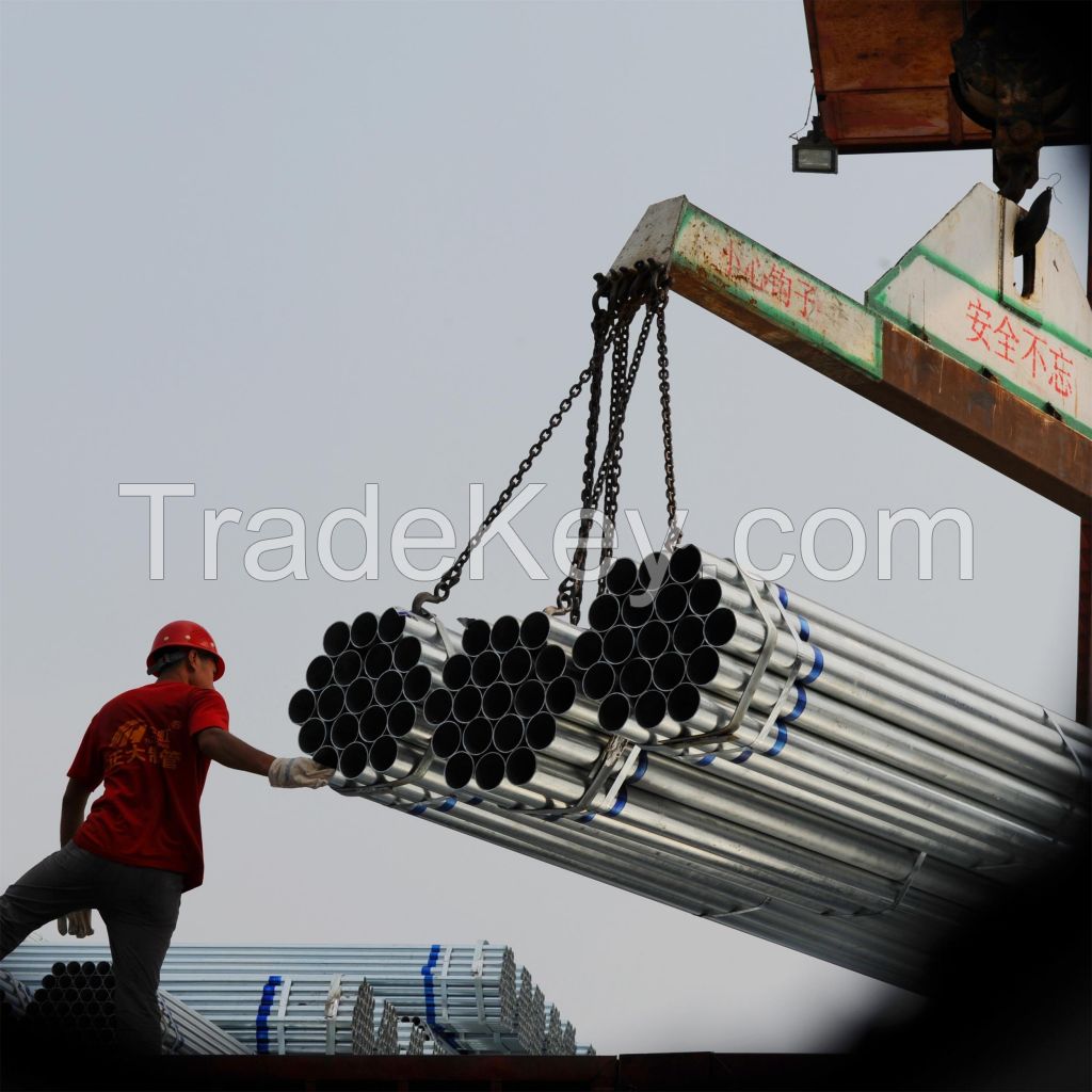 BS 1387 ,ASTMA 53 galvanized ERW steel pipes 