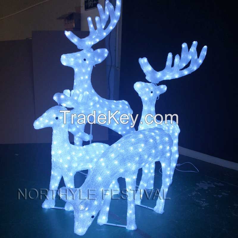 Northyle 3D christmas reindeer sculpture light decoration christmas tree light outdoor decorative led street light