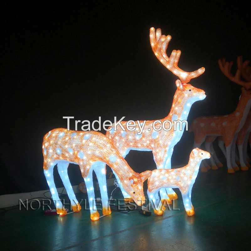 Northyle 3D christmas reindeer sculpture light decoration christmas tree light outdoor decorative led street light