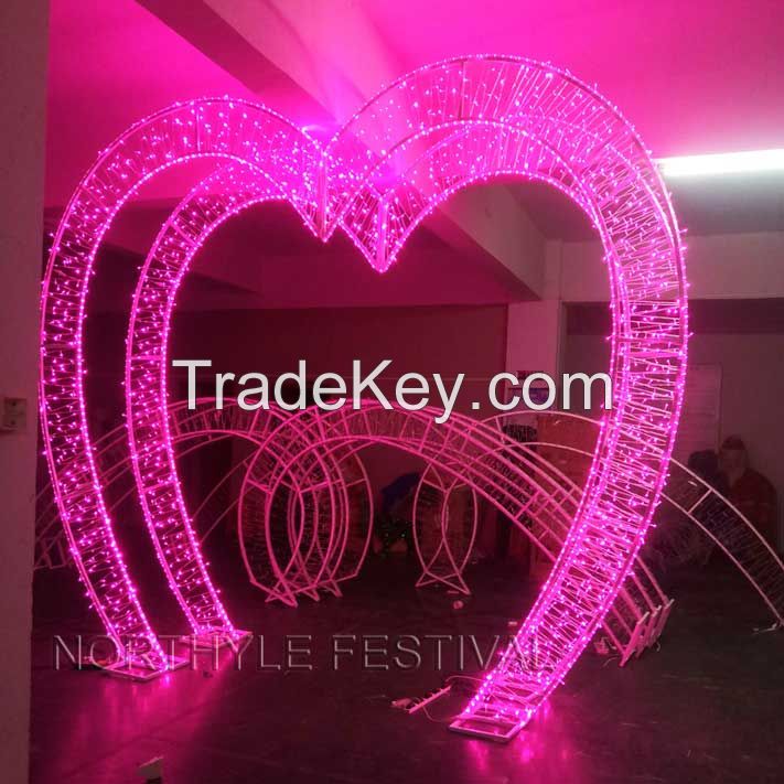 3D Arch LED Motif light for Decoration Christmas outdoor love heart arch shopping mall garden plaza decoration