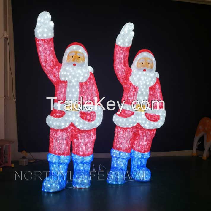3D acrylic vintage snowman snowwhite santa clause outdoor christmas light 220V/110V/24v event garden party decoration