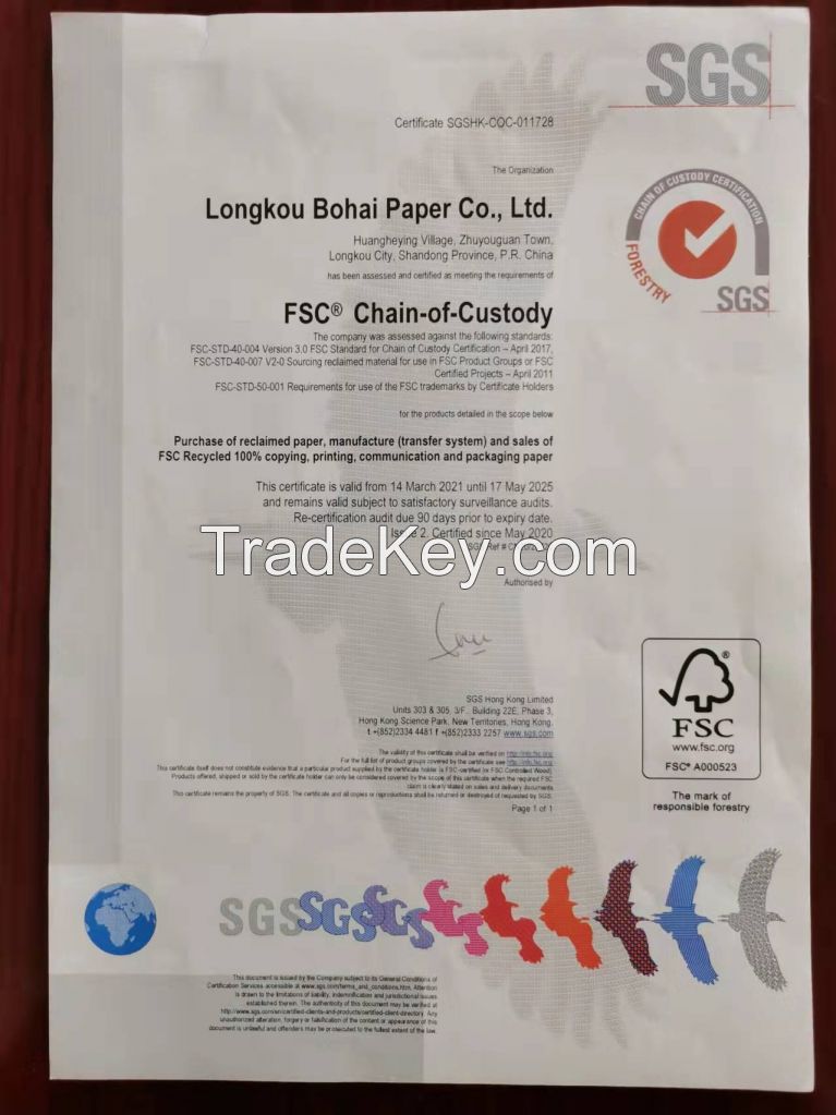 FSC printing paper 