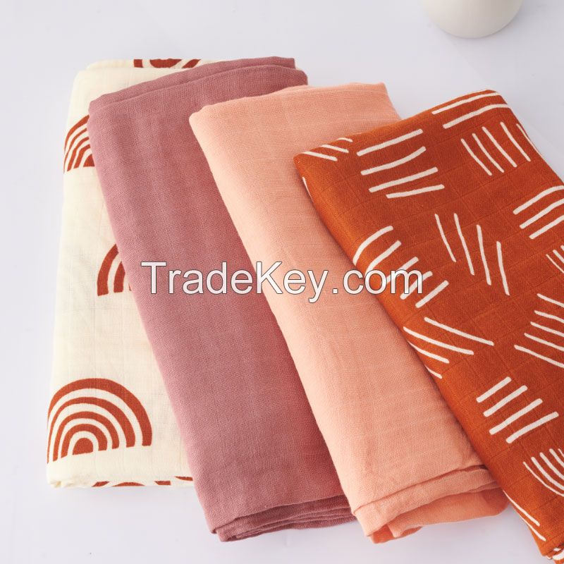 Super soft baby muslin blanket bamboo cotton baby swaddle blanket 