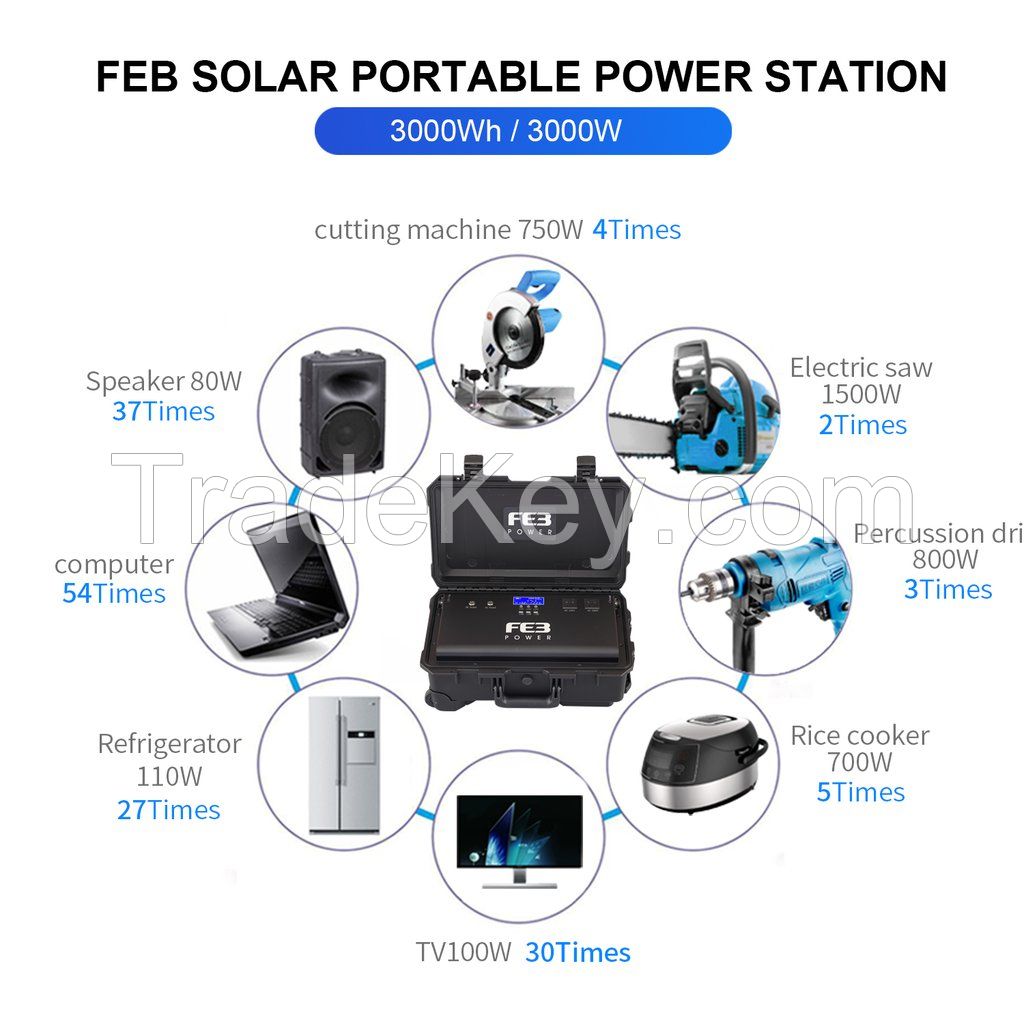 MoveTo New Solar Portable Power Station 3000Wh/3000W