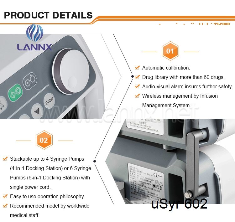 LANNX uSyr 602 Multifunction with screen Hospital Clinic Syringe Pump