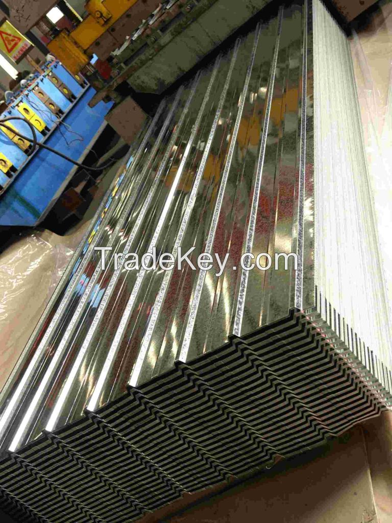 Corrugated steel roofing sheets