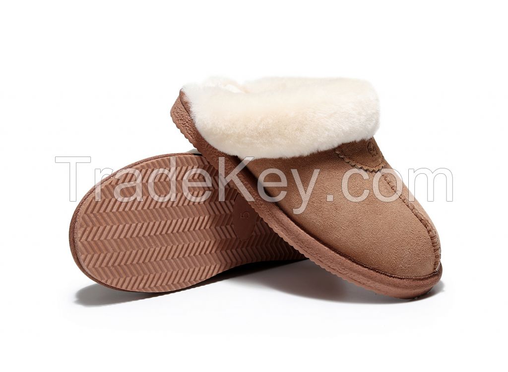 Sheepskin and fur unibody slippers