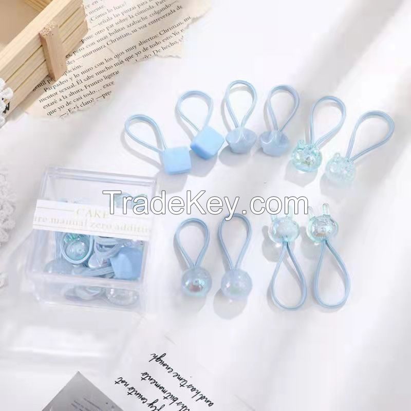 Simple High Elastic Hair Rope 10pcs One Set for Girls