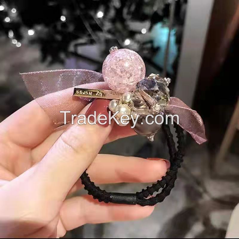 Elegant Rubber Band with Acrylic Beads for Girls