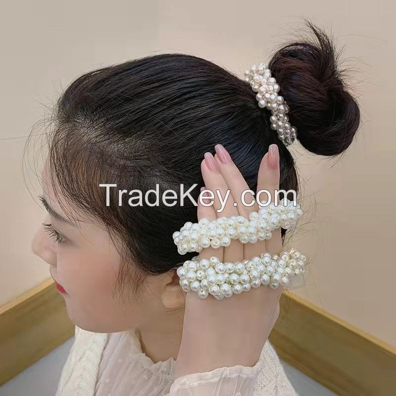 Pretty Pure Color Pearl Hair Rope