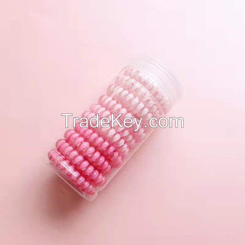 Gradient Telephone Wire Hair Ring 10pcs One box
