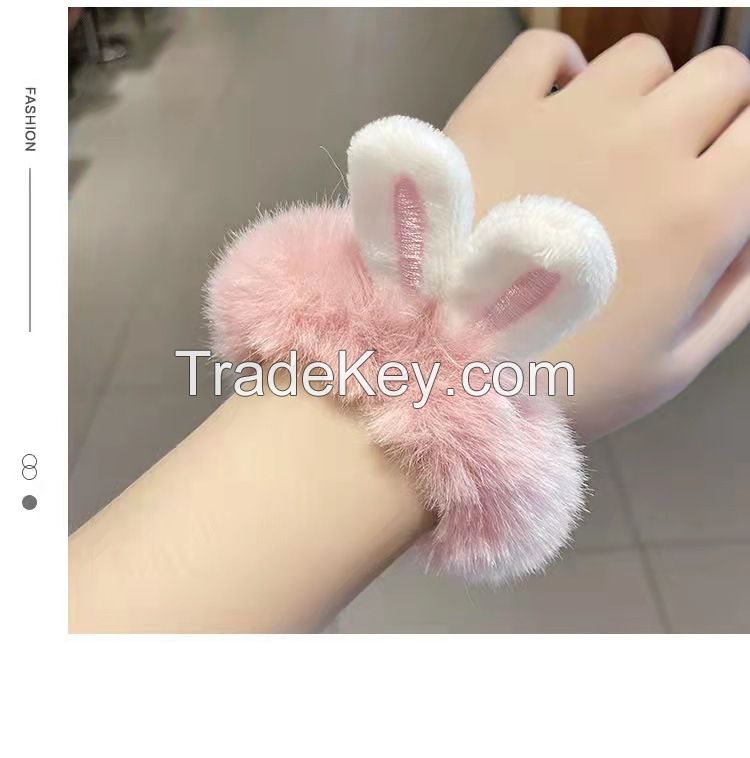 Pretty Cute Rabbit Ear Plush Hair Rope