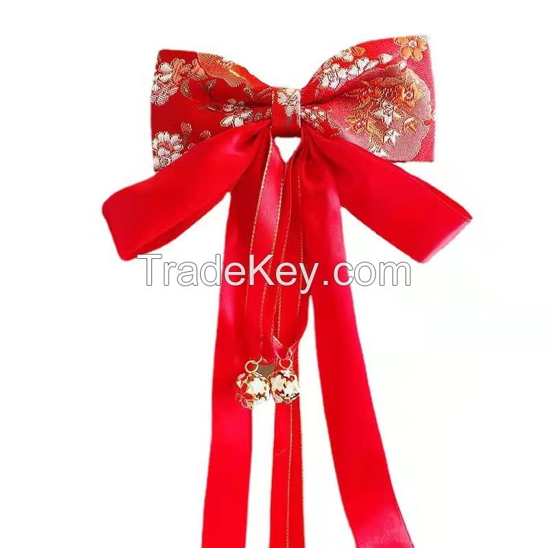 Classic Style Children's Red Hair Clip With Tassel
