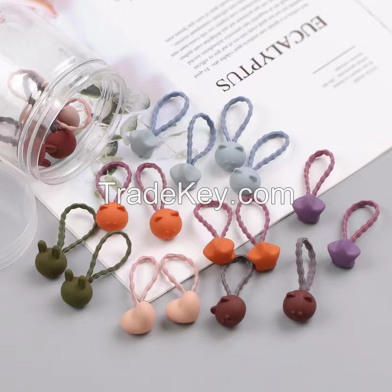 Candy Color Cartoon Hair Ring 20pcs One Set
