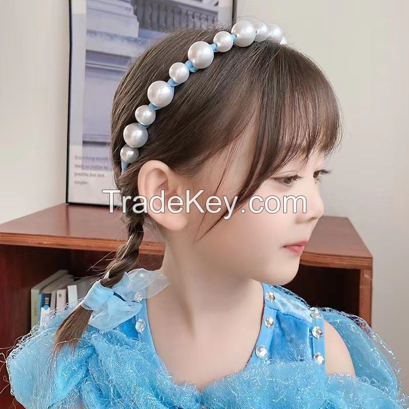 Pearl Headband With Mesh Ribbon