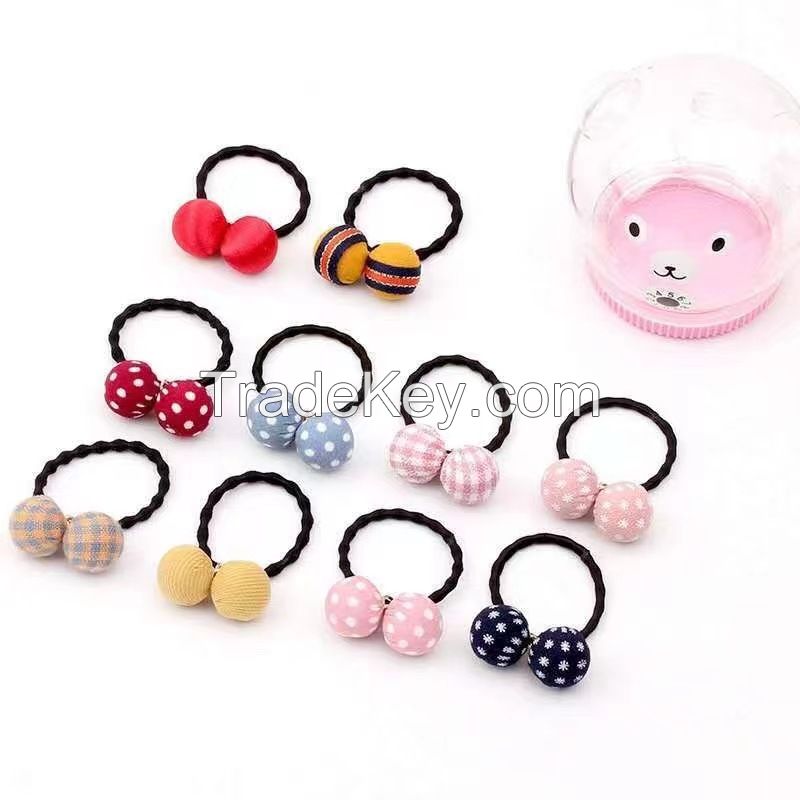 Children's Small Fabric Ball Headband 10pcs One Set