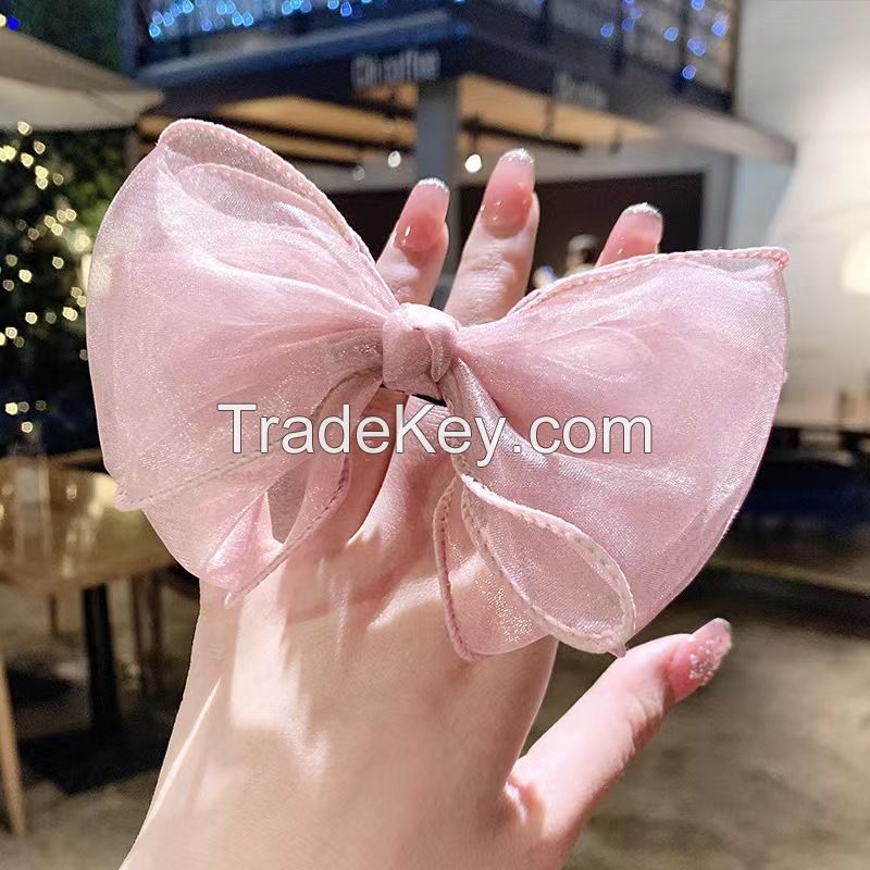 Lovely Double Layer Mesh Bow Hair Rope