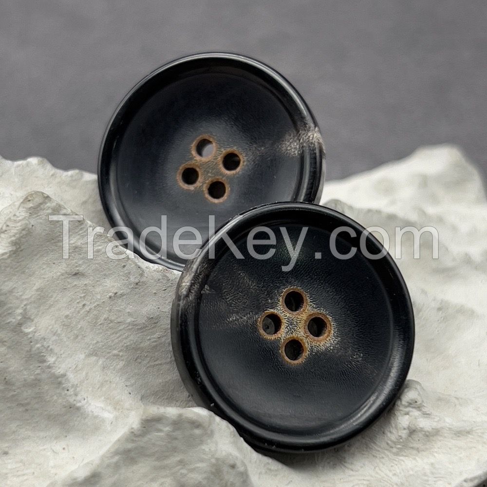 Round rim natural real  horn button mutiple colors available