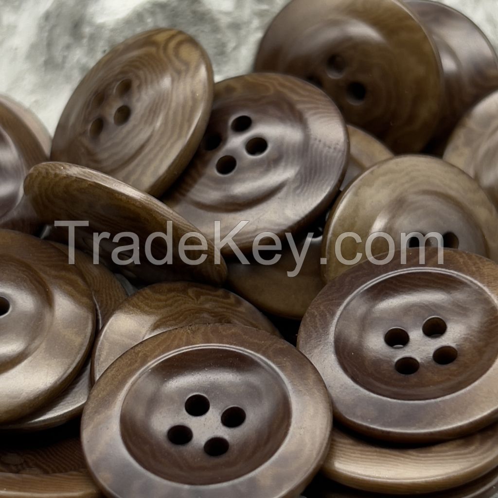 In stock bowl shape corozo buttons in in dark brown, green, white, black and ginger color