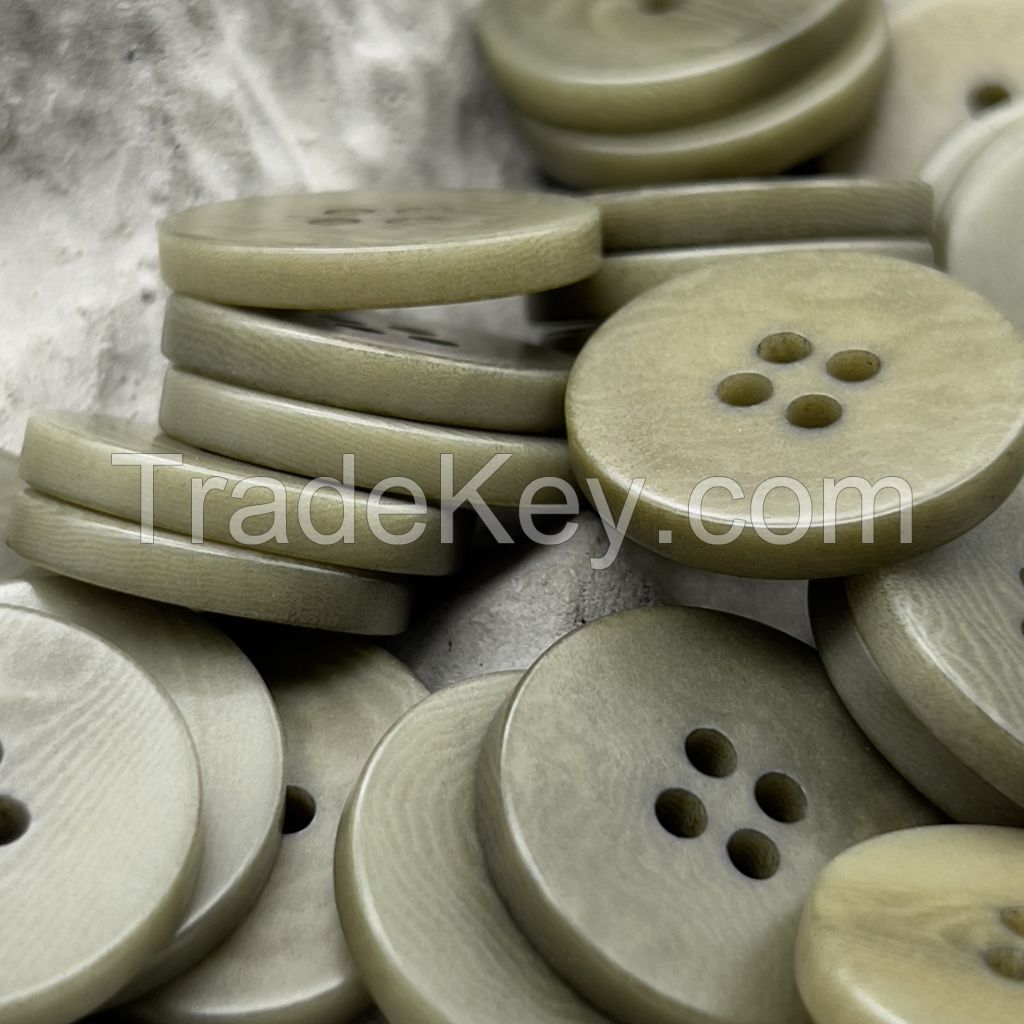 Double flat surface corozo buttons, matte and polished effect in many colors (DTM)