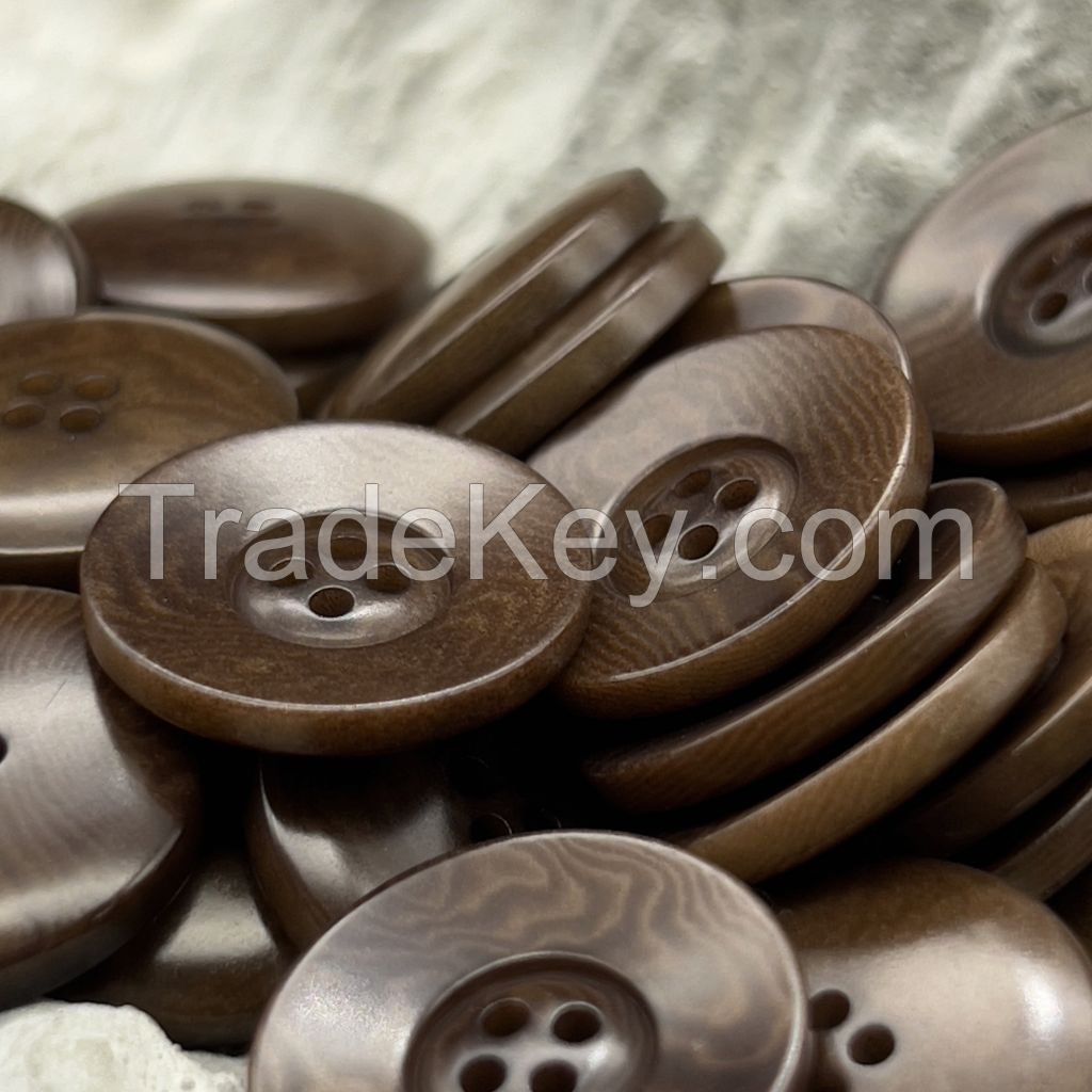 In stock natural tagua nut corozo buttons with wide rim in multiple colors