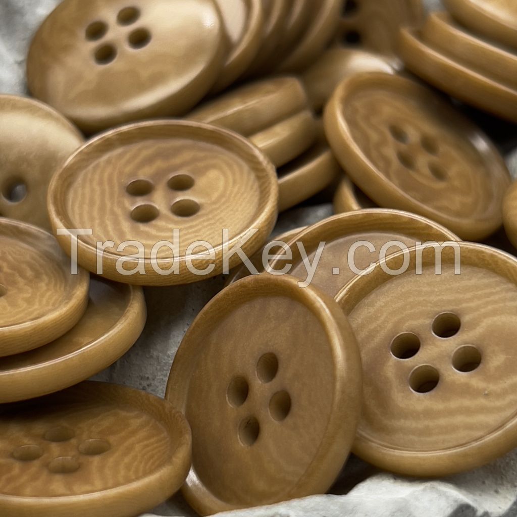 4hole raised round rim natural corozo buttons in multiple colors (DTM  offered)