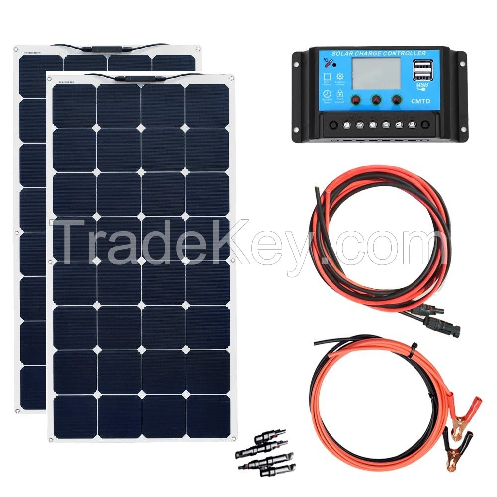 Solarparts 18V/200W Portable Solar Energy Solar Kits for RV/Boat/Caravan