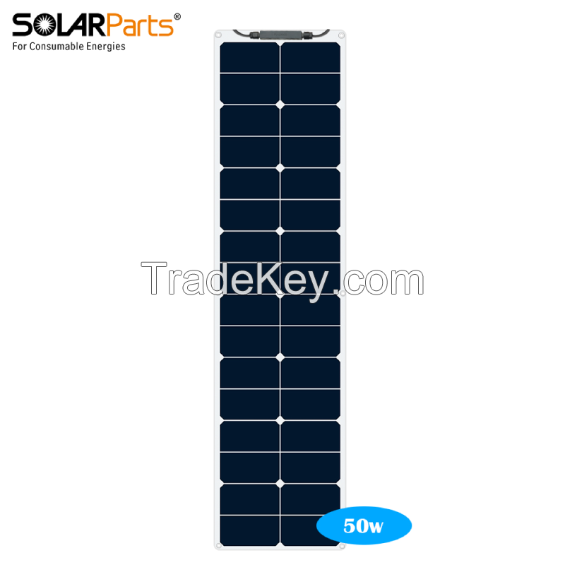 Sunpower Flexible solar panel 50W 1060x277x3MM 17.6V 2.84A with 0.5M Cable