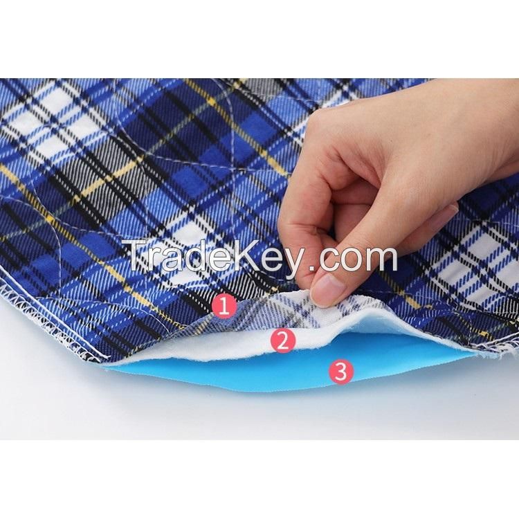 Factory Direct Wholesale Plaid Washable Underpad For Bed