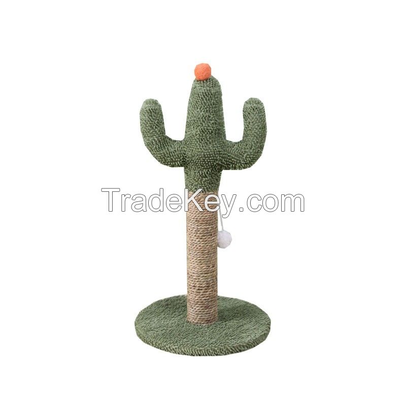Wholesale New Fashion Green Cactus Shape Pet Cat Scratching Post Cactus Single Column Cactus Climbing Frame Cat Tree