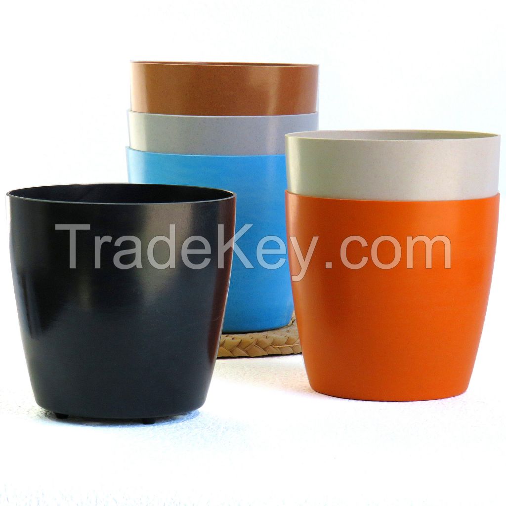 Simple Bamboo Fiber Biodegradable Flowerpot New Household Thickened La