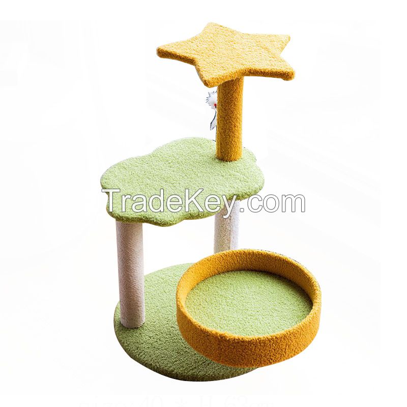 Household scratching tree large cat tree wood assembled sisal cat tree