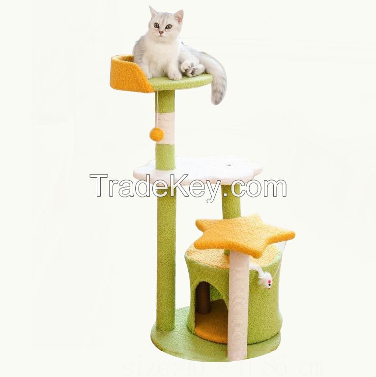 Household scratching tree large cat tree wood assembled sisal cat tree