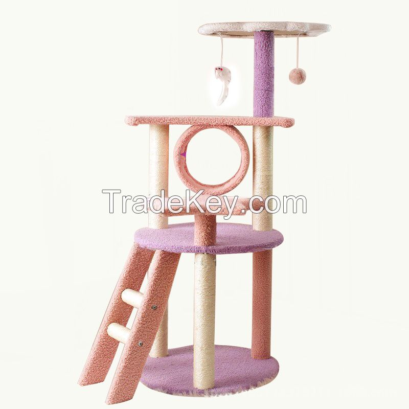 Household scratching tree large cat tree wood assembled sisal cat tree