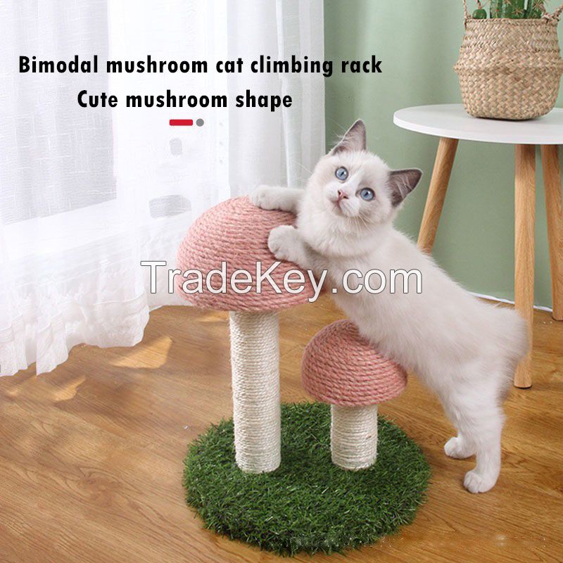 Mushroom cat tree wood sisal cat tree house tower pet climbing tree