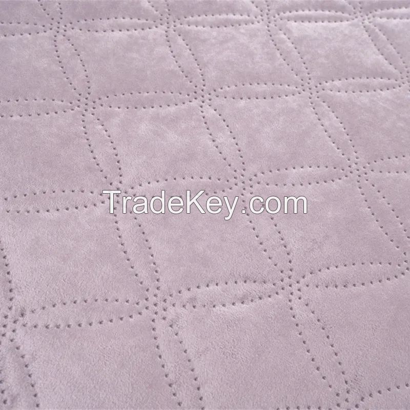 Hot Sale Velvet Pinsonic Blanket reverse to Sherpa Throw Polyester Blanket Two Layer 