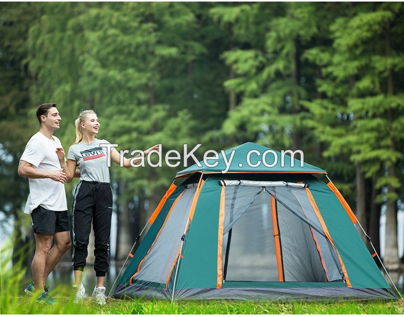Tent, outdoor 3-4 person beach tent, thickened rainproof tent, camping tent, fully automatic tent, fast opening four side tent for camping,