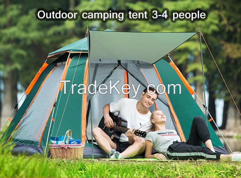 Tent, outdoor 3-4 person beach tent, thickened rainproof tent, camping tent, fully automatic tent, fast opening four side tent for camping,
