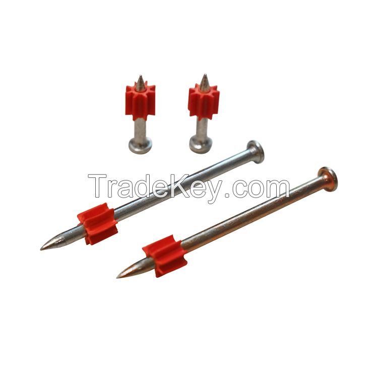 Drive Pin Gun Zinc Coated Galvanized Concrete Steel Shoot Nail High Quality Carbon Steel Building Construction Steel Flat