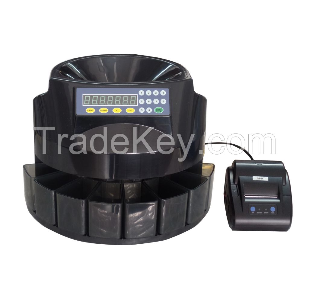 New Design Coin Sorting Machine With Batch, Add Function And Printer/High Efficiency Coin Counter