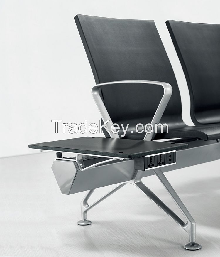 Public hospital airport Waiting Chair  3 Seat Power Charge With Table Metal Airport Chair