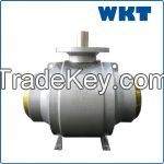 High pressure fully welded ball valve with bare shaft