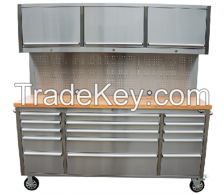 72 inch toolbox stainless steel tool cabinet on wheels