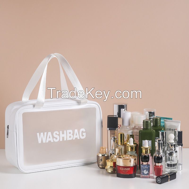 PVC Travel portable washing bag PU leather material large capacity portable waterproof female cosmetic storage bag