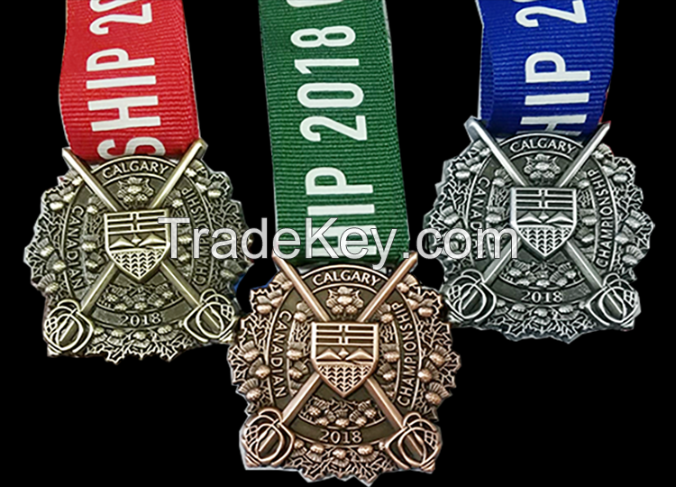 Custom filled Color Stampling Ceremony Marathon Medals