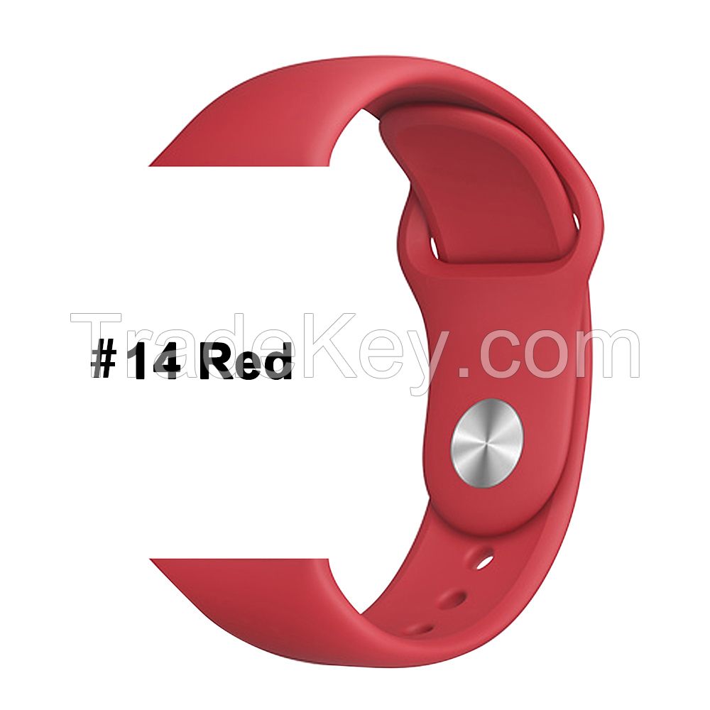 Soft Silicone Replacement Sport Band For Apple Watch Series 7/6/5/4/3 38/40/42/44 mm iWatch Straps Customized Engraved LOGO