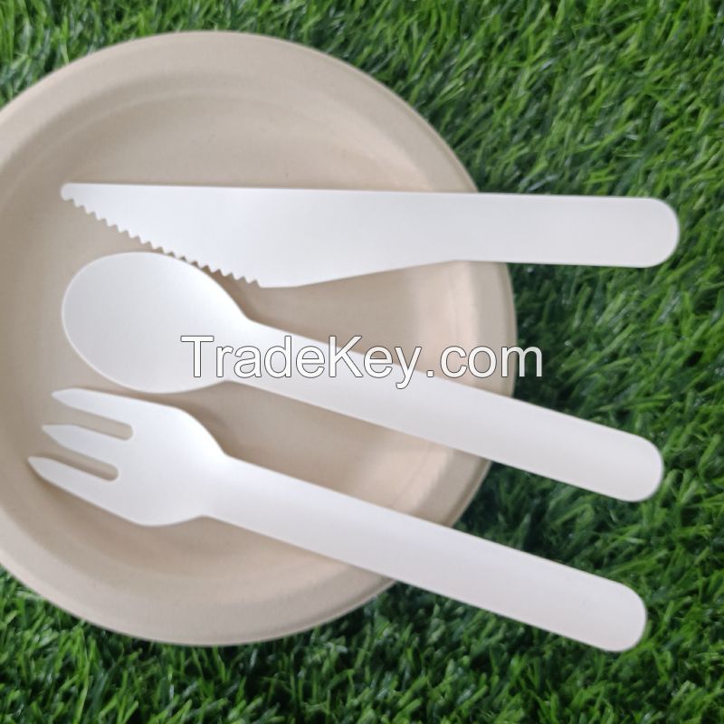 Eco Friendly Disposable Bamboo Dinner Organic Paper Pulp Forks