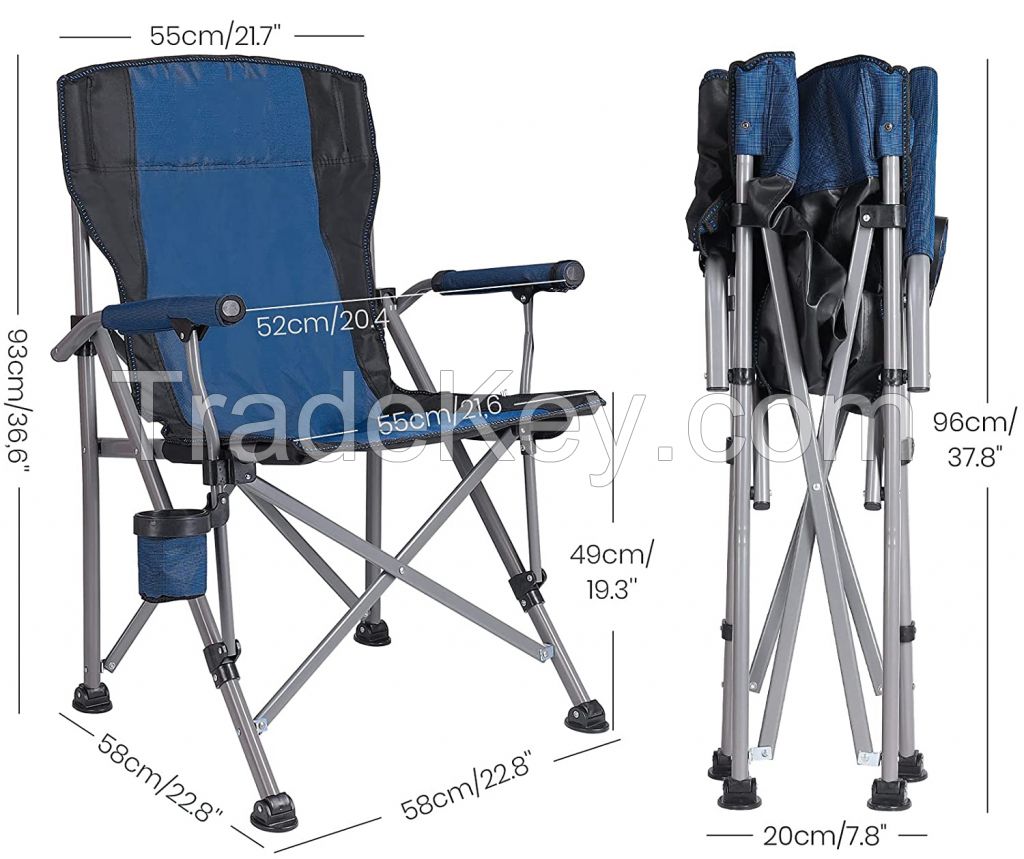 Deluxe High-back Hard-arm Camping Chair