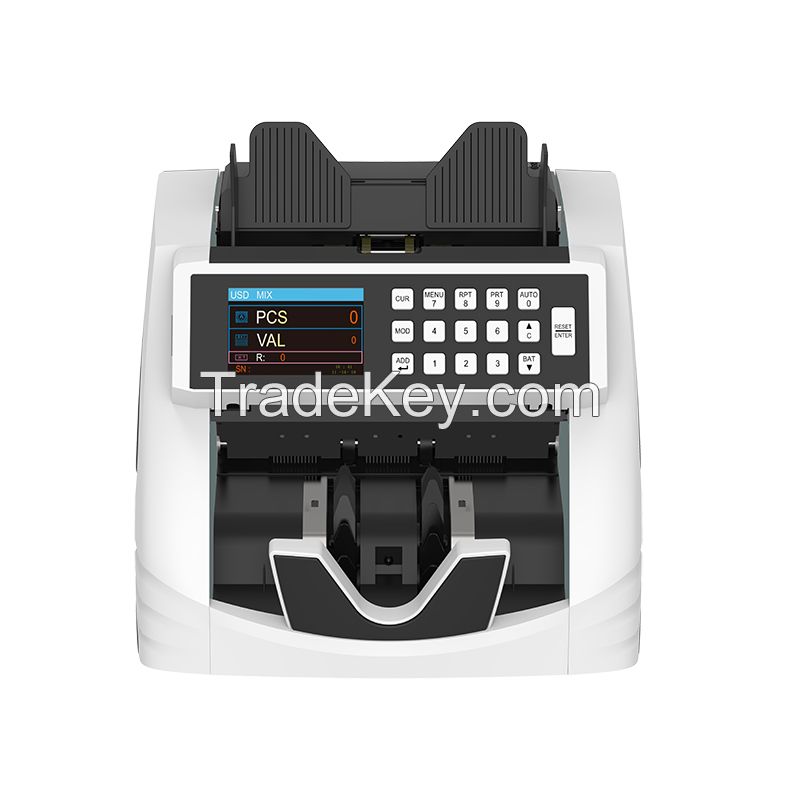 Bank Grade one pocket 2 CIS value counting machine, banknote value sorting machine, denomination counters